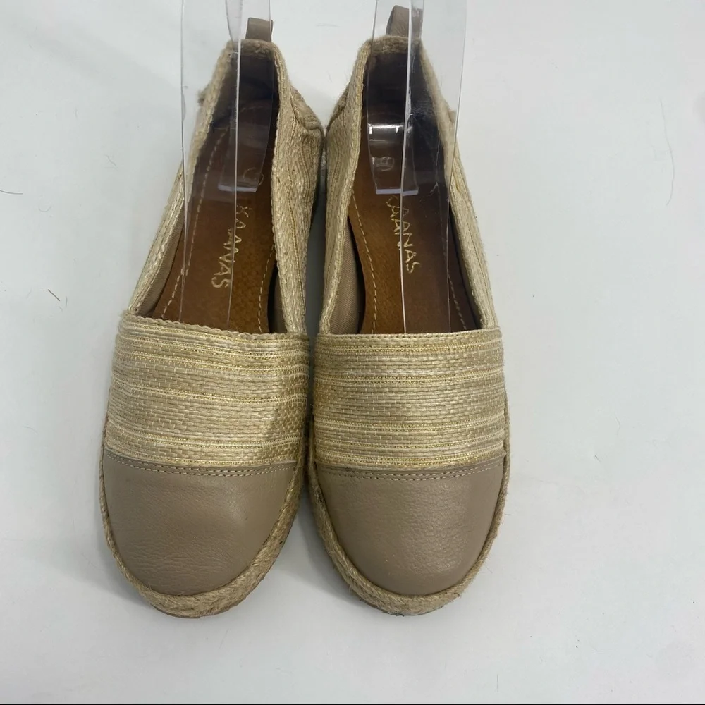 Kaanas platform espadrille slip on leather and jute 7